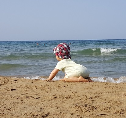 Plaża, dziecko, wakacje