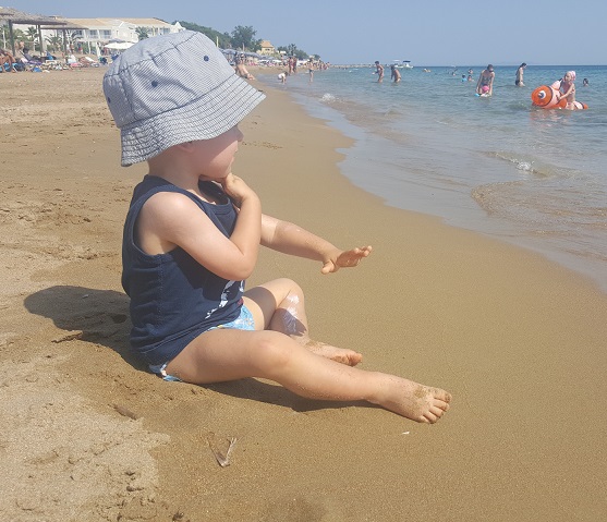 Dziecko, plaża, wakacje