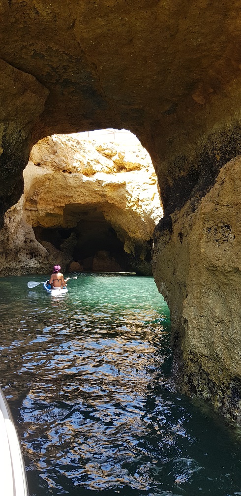 Algarve, Portugalia, kajak, jaskinia
