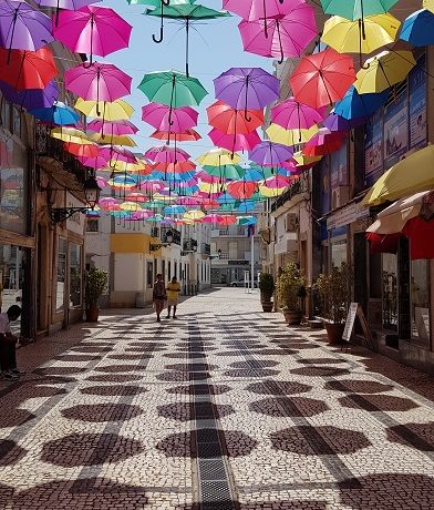 Olhao, Algarve, parasolki